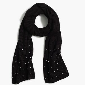 J.Crew Pearl Ribbed Knit Scarf Black